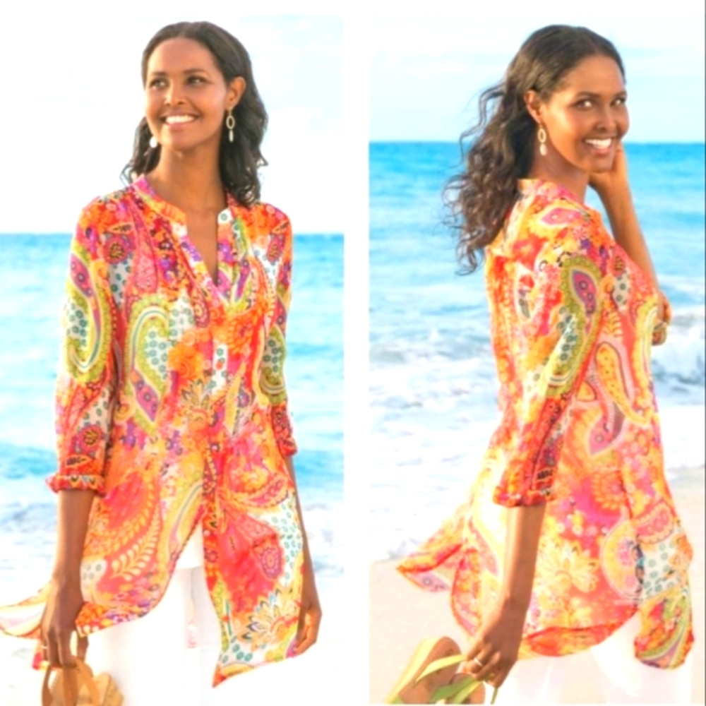 Soft Surroundings Paisley Park Tunic Sz Lg